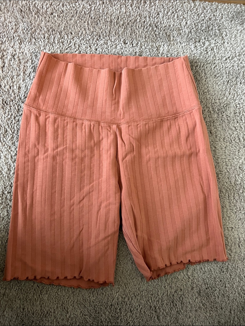 Aerie Ribbed High-Waist Bike Shorts - Peach
